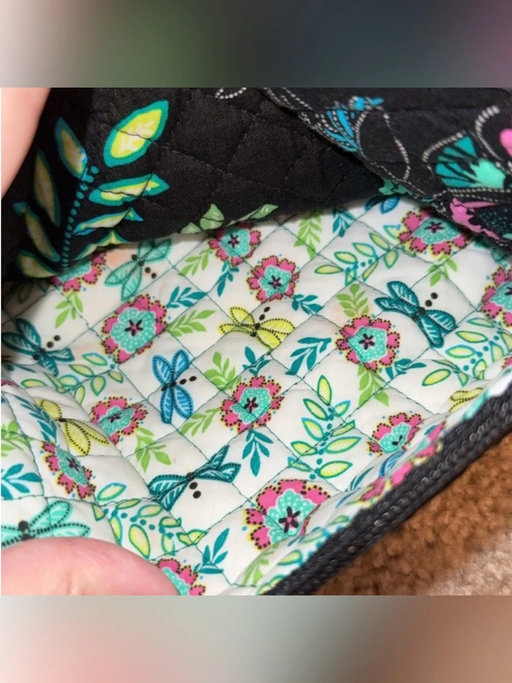 Vera Bradley Floral Quilted Makeup Cosmetic Travel Bag